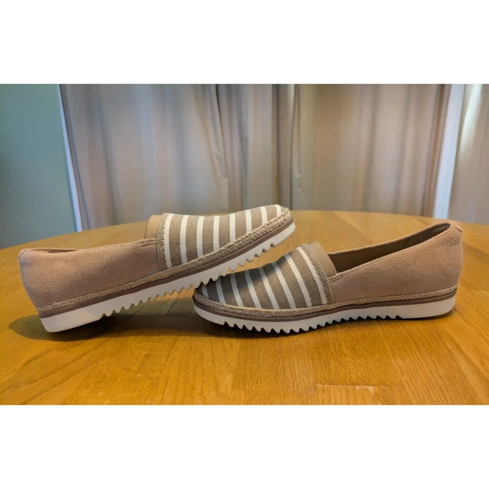 Clarks Serena Paige Loafers Shoes Womens 7 Tan Striped Suede Slip On 14786
